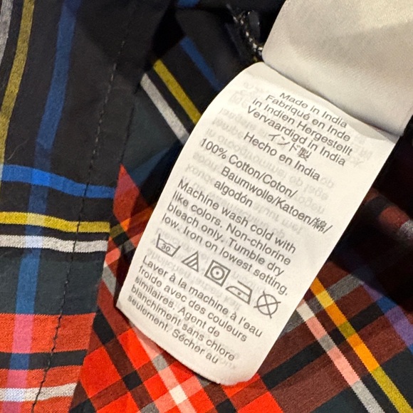 J. Crew Black Red Plaid Ruffle Blouse 1/2 Button-Down EUC XS - Picture 10 of 11